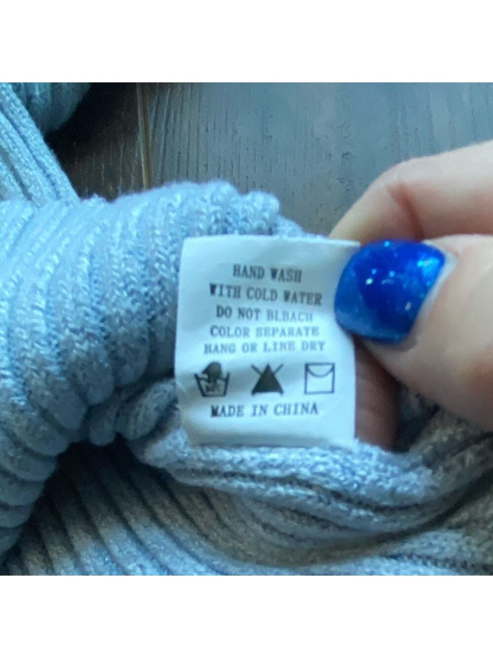 Debut Blue Ribbed Button Front Sweater Size Small/Medium - Picture 8 of 8